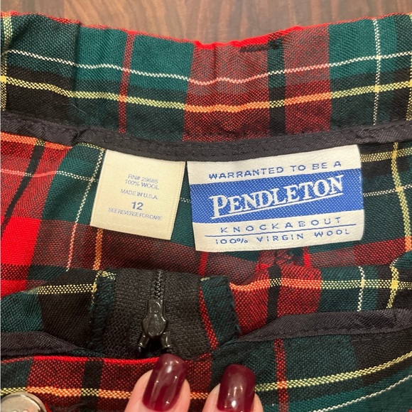 Vintage Pendleton Plaid Knockabout Shorts Front Pleat Bermuda size 12 -wool - Picture 2 of 5